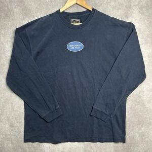 Vintage Abercrombie & Fitch Long Sleeve Shirt Mens XL Navy Graphic Logo Casual